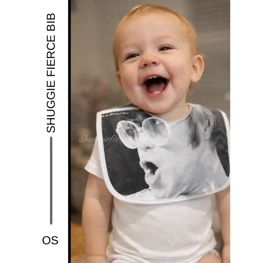 ✨Shuggie Fierce Handmade Reversible Elton John Baby Bib Upcycled One-of-a-Kind ✨